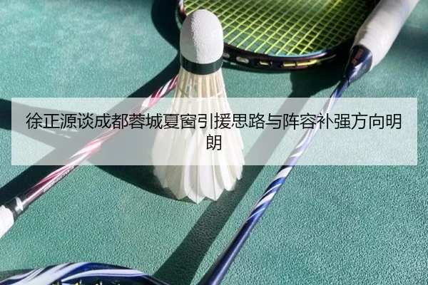 徐正源谈成都蓉城夏窗引援思路与阵容补强方向明朗